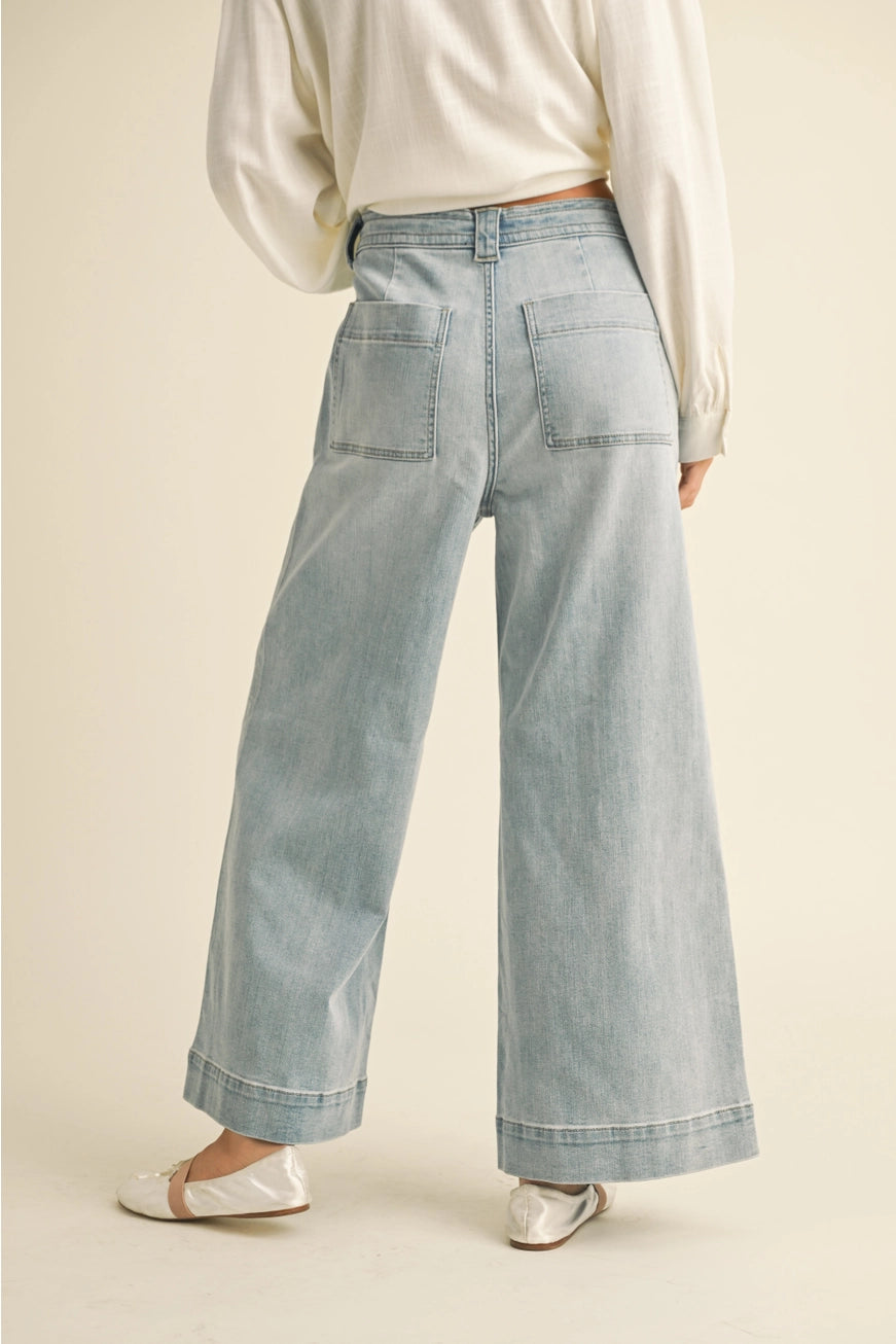 BELLA PANTS WIDE LEG DRAWSTRING JEANS