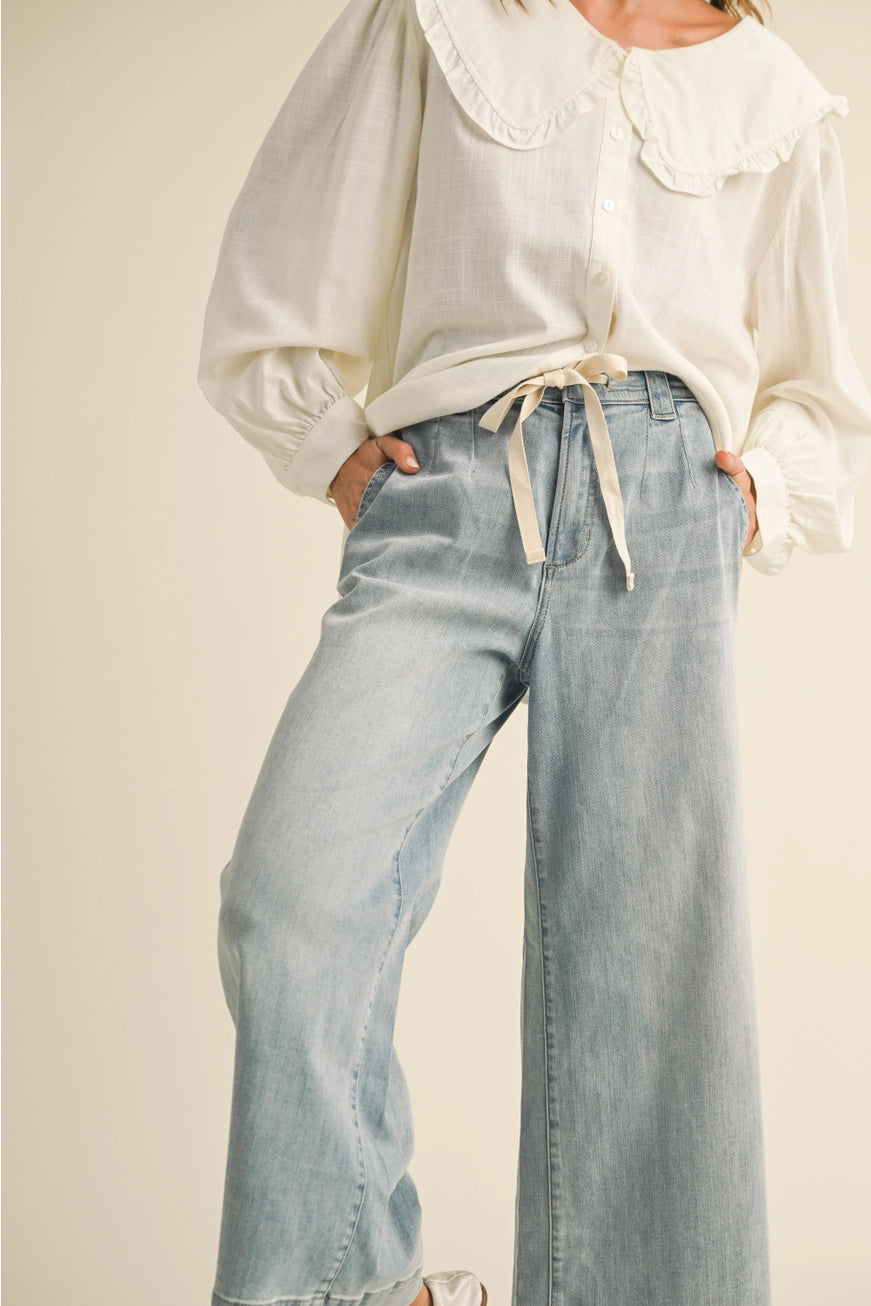 BELLA PANTS WIDE LEG DRAWSTRING JEANS