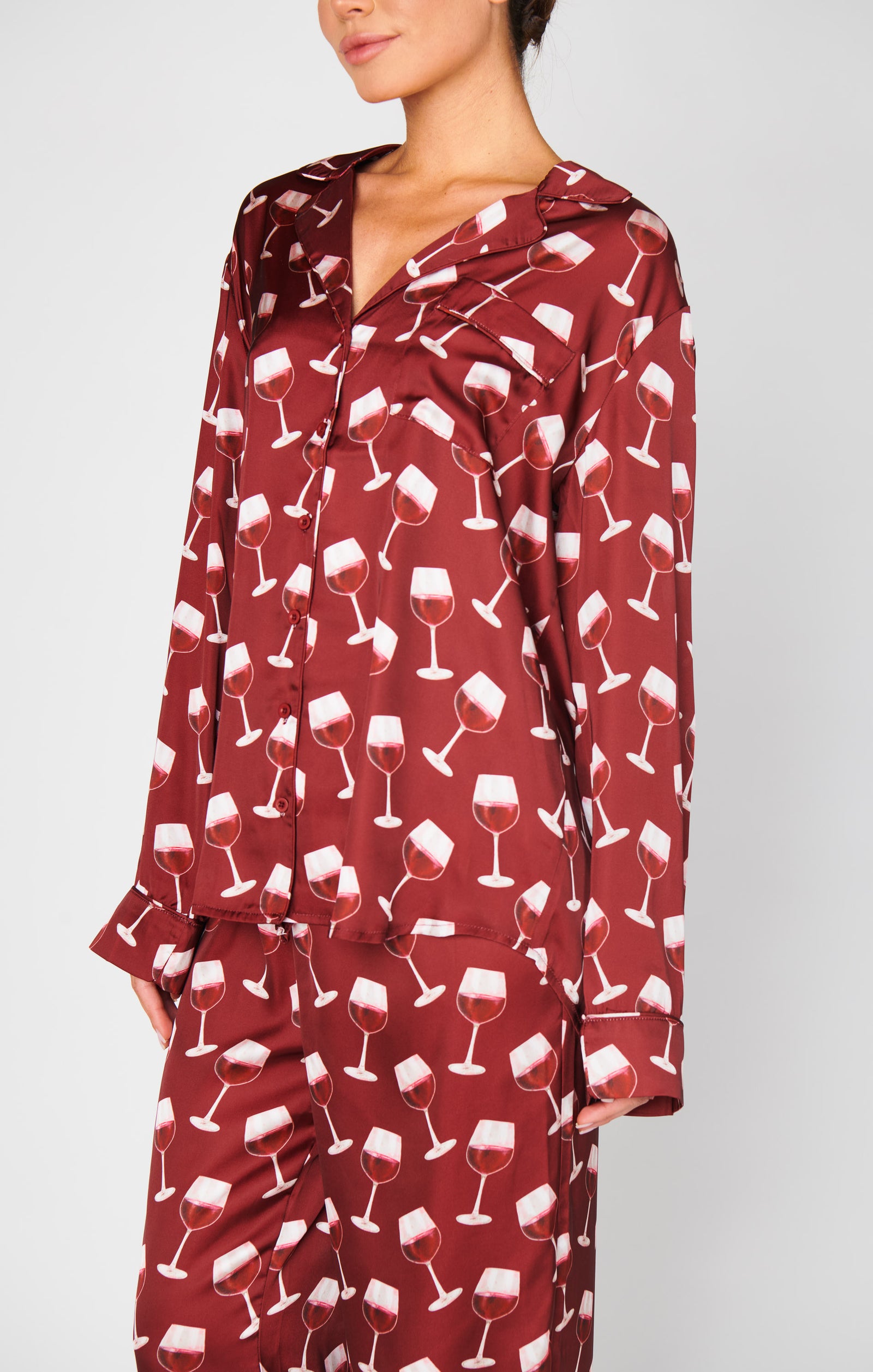 Classic PJ set front view timeless design women loungewear