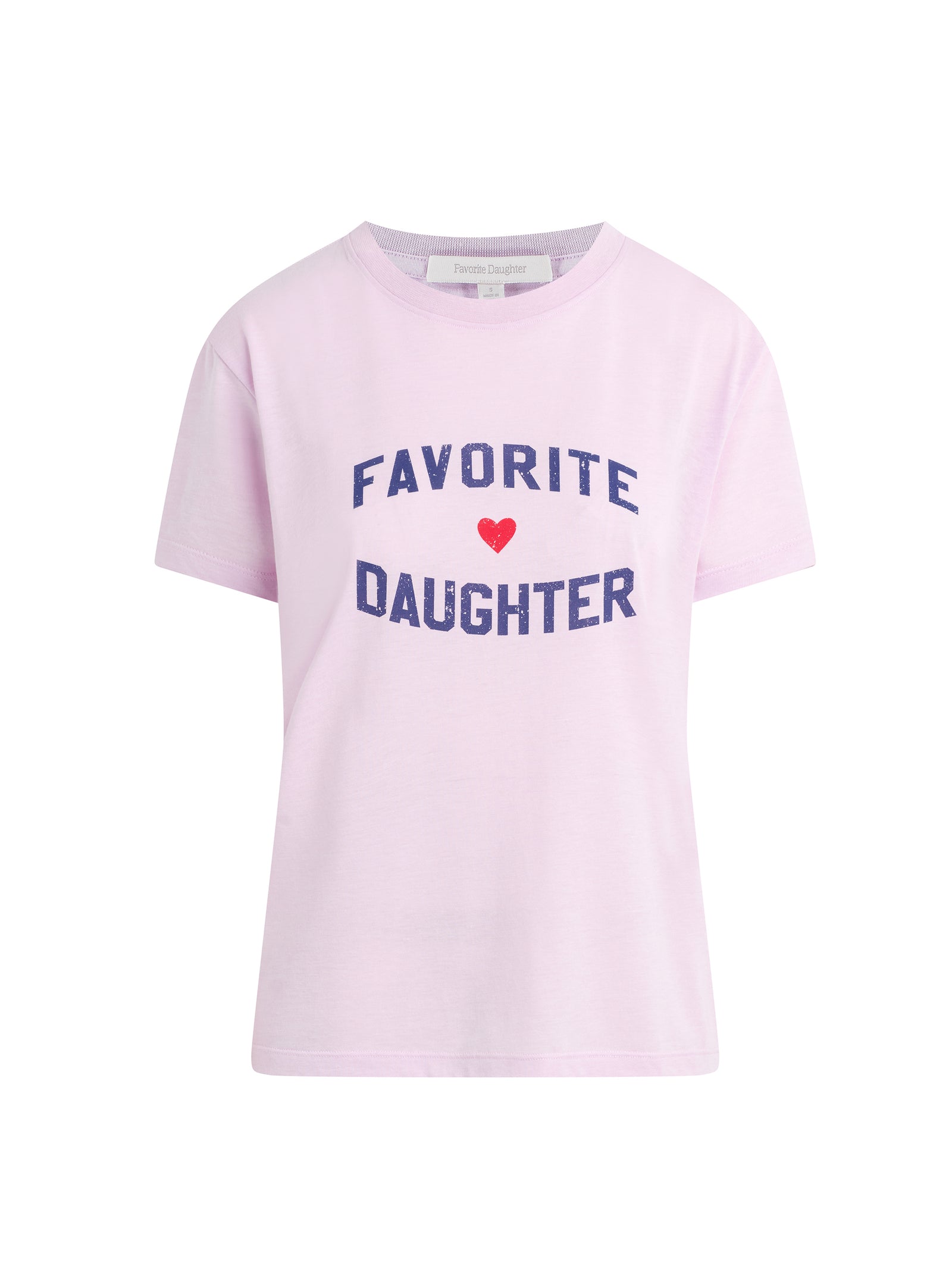 Pink t-shirt with 'Favorite Daughter' text