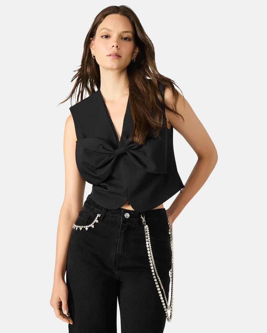 This comfortable top features feminine styling