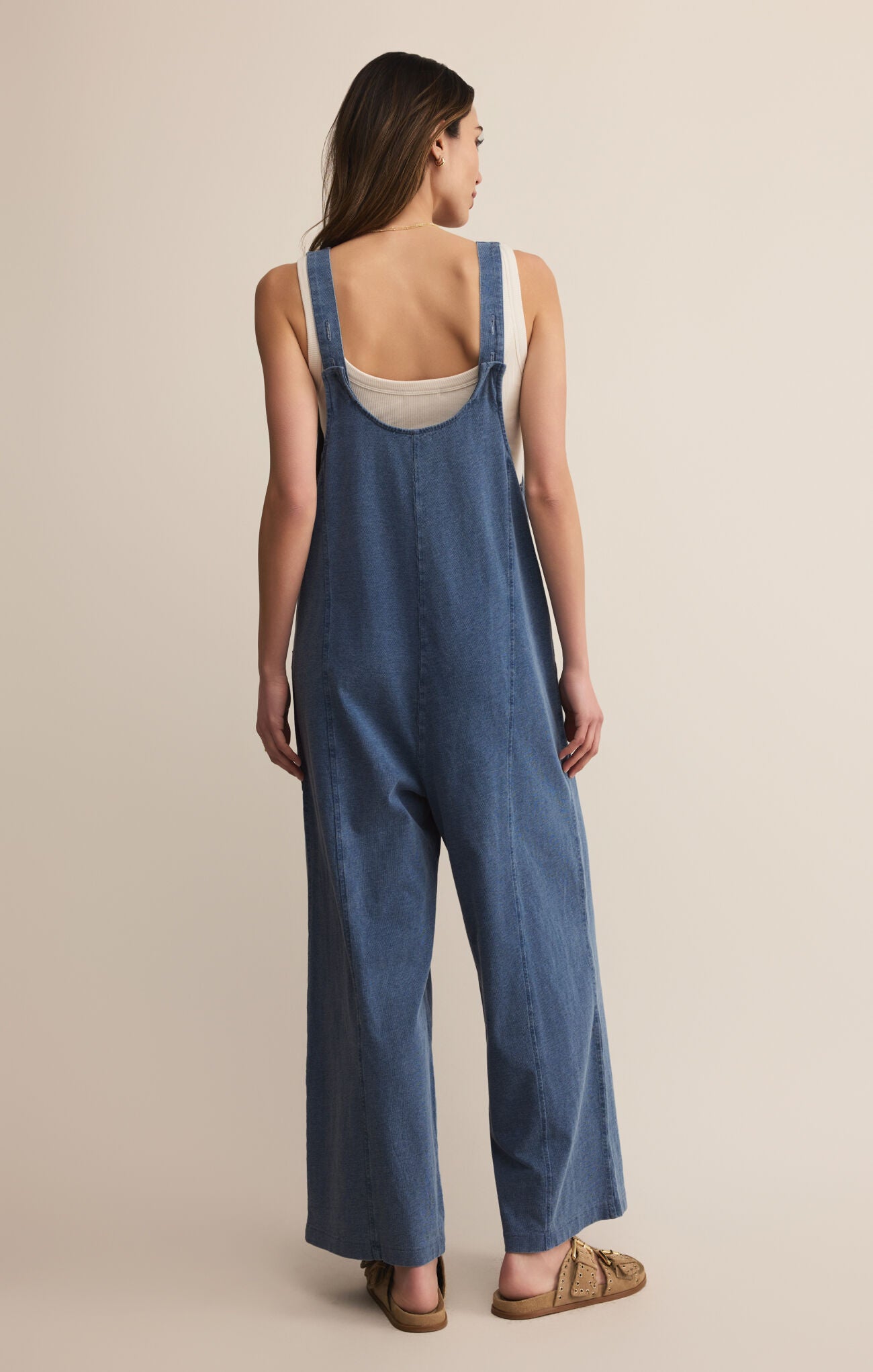 Fabric detail of Everyday Jersey Denim Jumpsuit