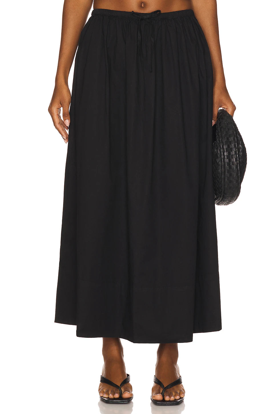 noelle poplin maxi skirt front chic flowy style