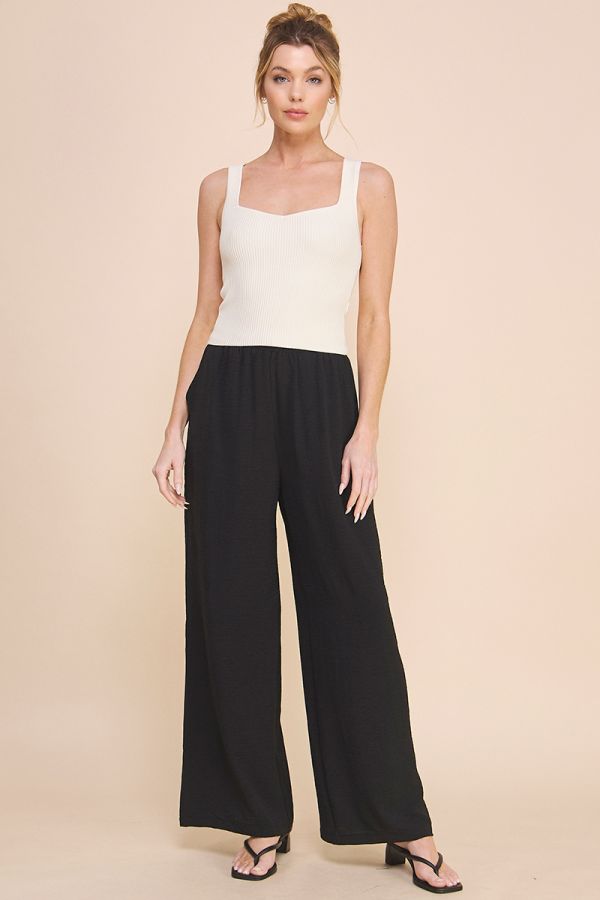 rib square v neck tank styled under blazer office-ready outfit