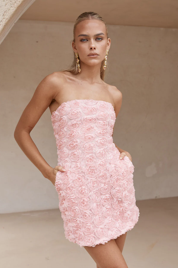 rosaline mini dress front view chic romantic style