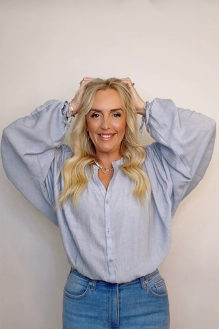 BLUEBELL RUCHED SLEEVE BLOUSE