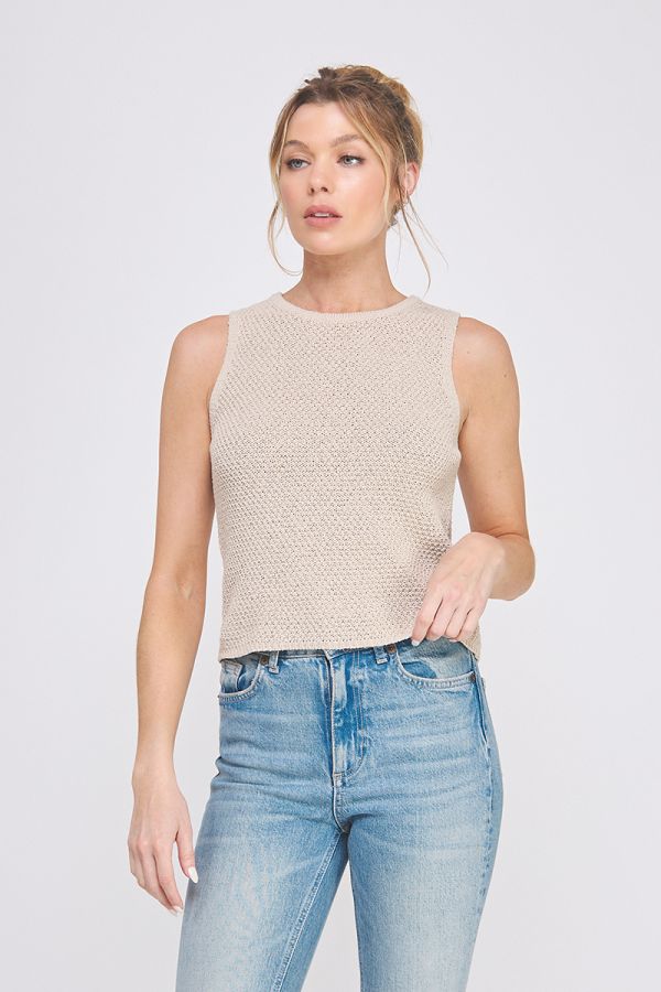 SUBTLE SHIMMER CROCHET TANK