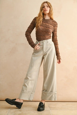 LISA CUFFED BOTTOM PANTS