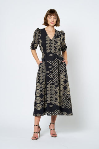 BIARRITZ PUFF SLEEVE MIDI DRESS