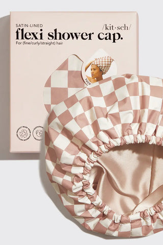 SATIN LINED FLEXI SHOWER CAP