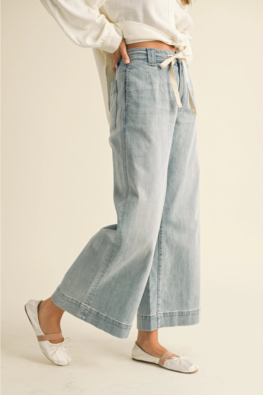 BELLA PANTS WIDE LEG DRAWSTRING JEANS