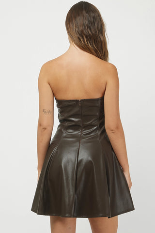 JULIETTE FAUX LEATHER MINI DRESS