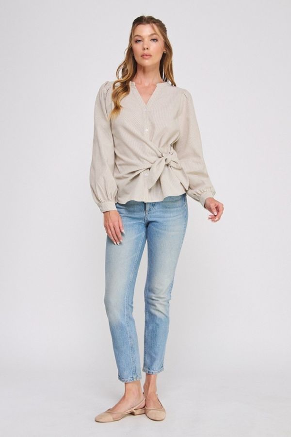 CLAIRE SIDE-TIE BLOUSE