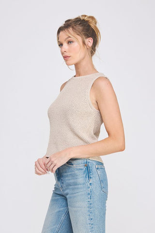 SUBTLE SHIMMER CROCHET TANK