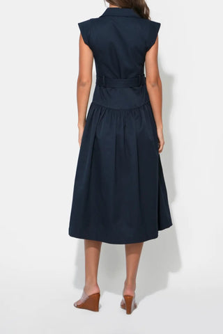 OLIVIA BUTTON UP BELTED SHIRT MIDI DRESS