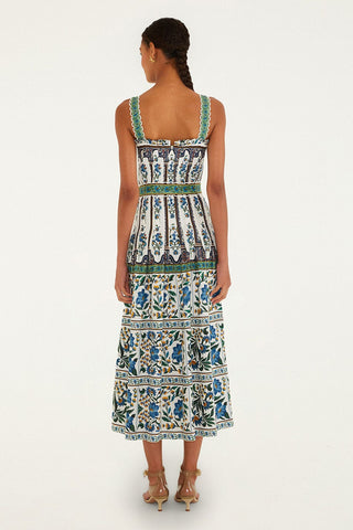 MANOELA OFF-WHITE SLEEVELESS BELT MAXI DRESS