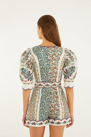 FRUIT BEAUTY OFF-WHITE MINI CUTOUT ROMPER