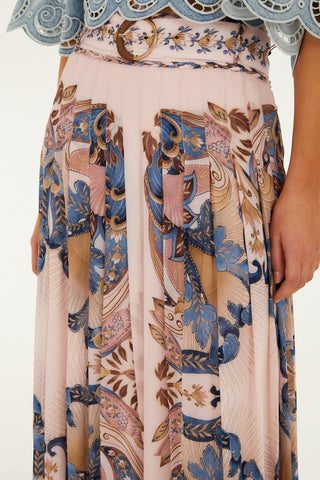 SEA GARDEN SCARF SOFT PINK MAXI SKIRT