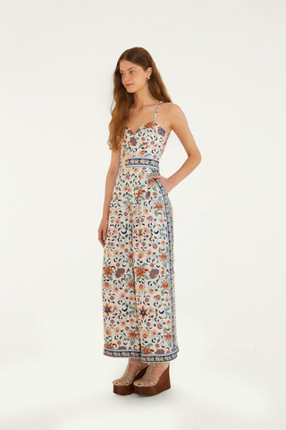 FLORAL DELHI TAPESTRY LIGHT PINK JUMPSUIT