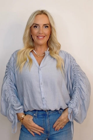BLUEBELL RUCHED SLEEVE BLOUSE
