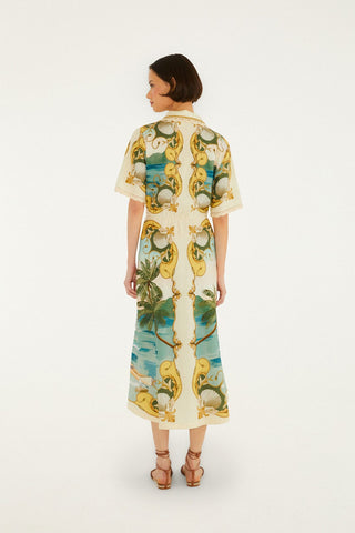 ROYAL SEA MULTICOLOR MIDI DRESS