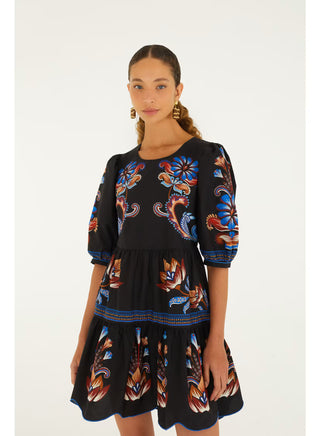 ENERGY FLORAL BLACK MINI DRESS