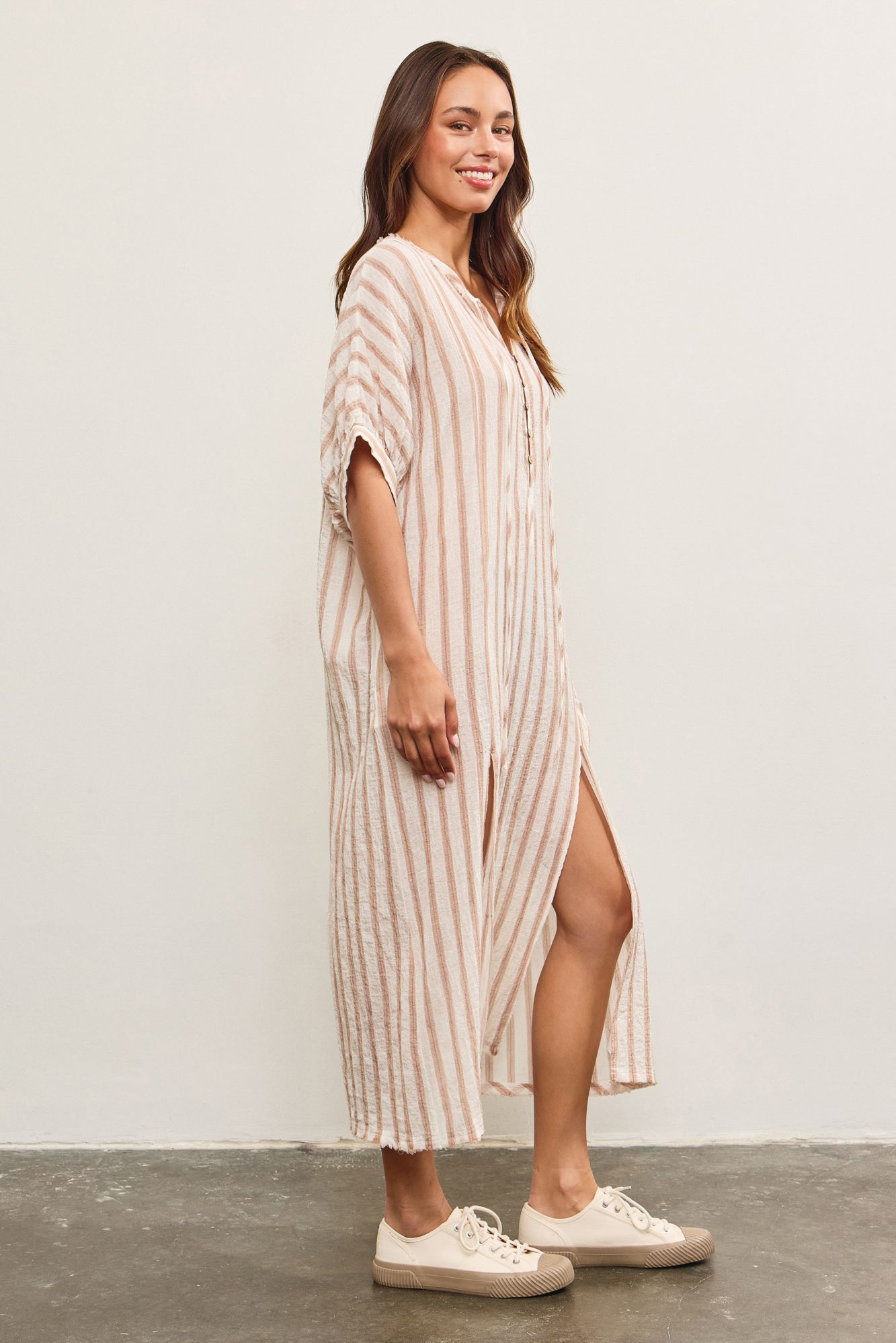 FRONT BUTTON TUNIC DRESS