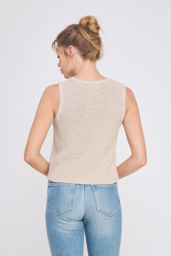 SUBTLE SHIMMER CROCHET TANK