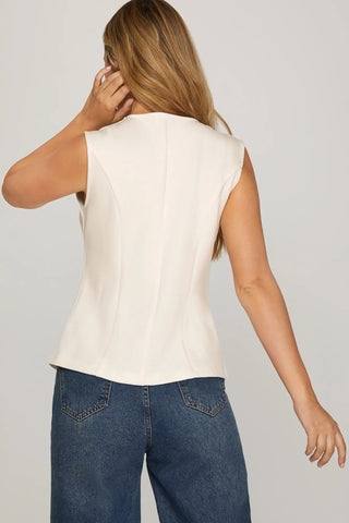GOLD BUTTON CHIC VEST