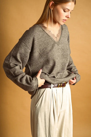 COZY CHARM LACE SWEATER