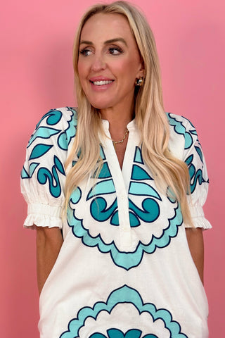 EMERALD COAST EMBROIDERED DRESS