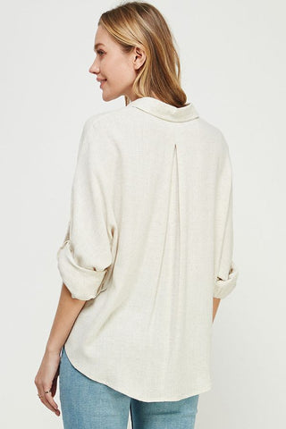 RELAXED DOLMAN BUTTON FRONT SHIRT
