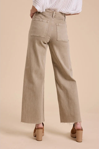 STRAIGHT WIDE LEG DENIM PANTS