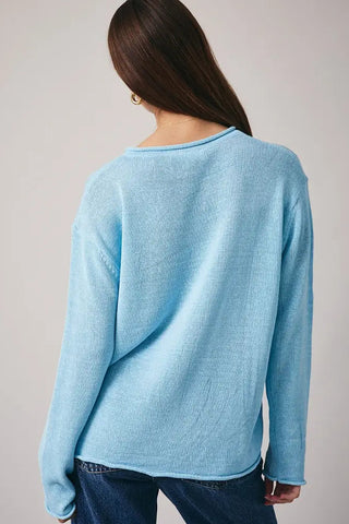 ROUND NECK LONG SLEEVE OYSTER SWEATER