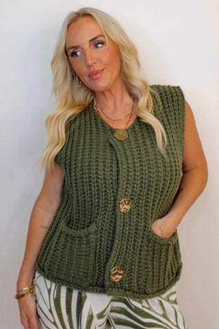 SLEEVELESS CHUNKY SWEATER VEST