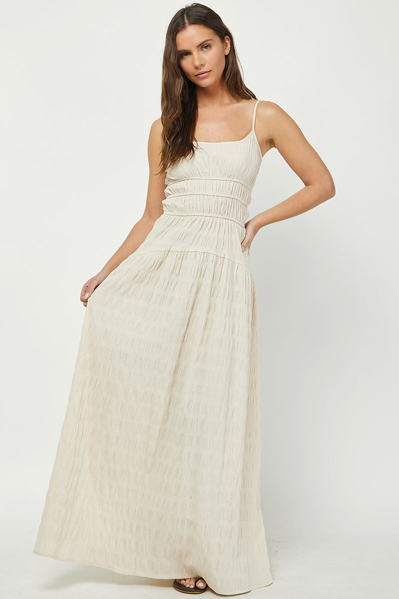 RUCHED MAXI DRESS