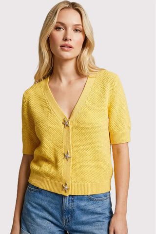 CHLOE STARFISH BUTTON DOWN SHORT SLEEVE TOP