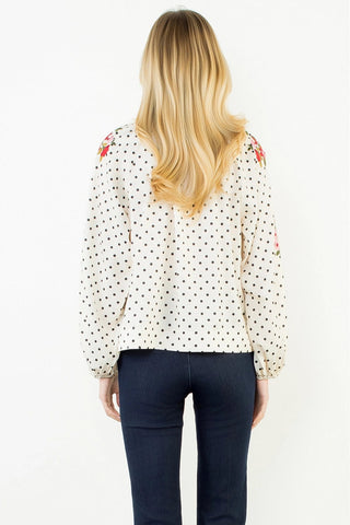 POPPY DOT EMBROIDERED BLOUSE