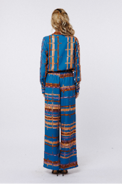 ABSTRACT STRIPE DRAWSTRING PANT