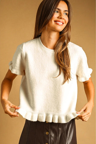 HARPER RUFFLE HEM SWEATER
