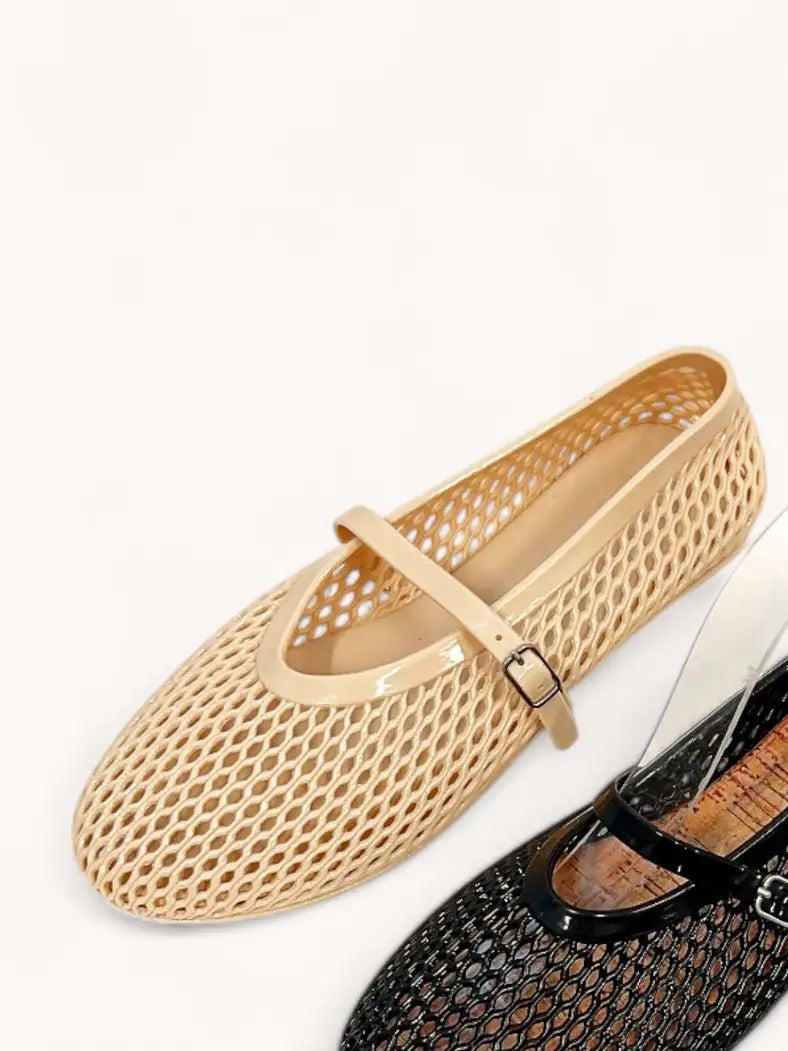 JELLY WOVEN MESH MARY JANE FLATS
