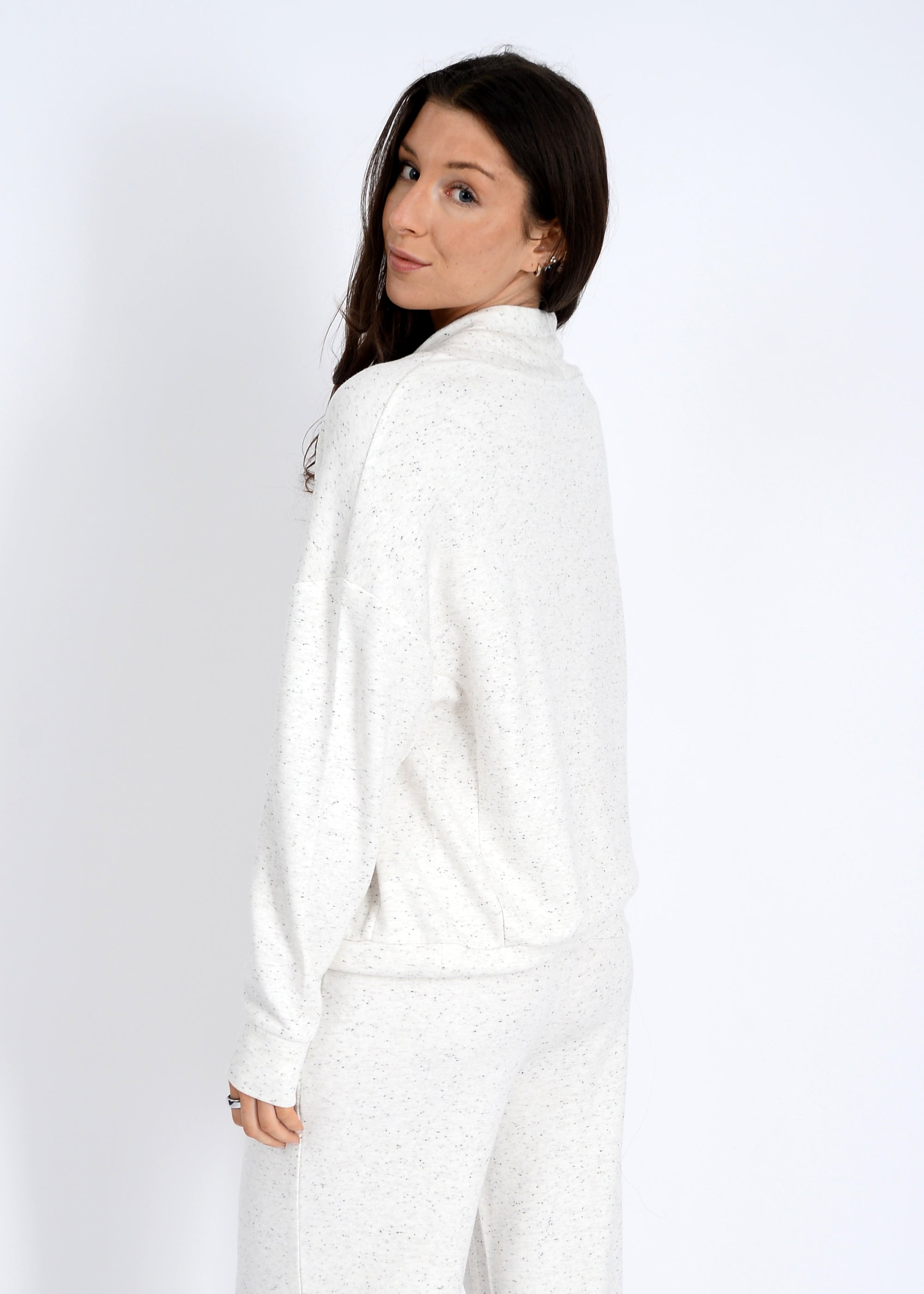 MILAYA NEP SOFT KNIT LS MOCK PULLOVER