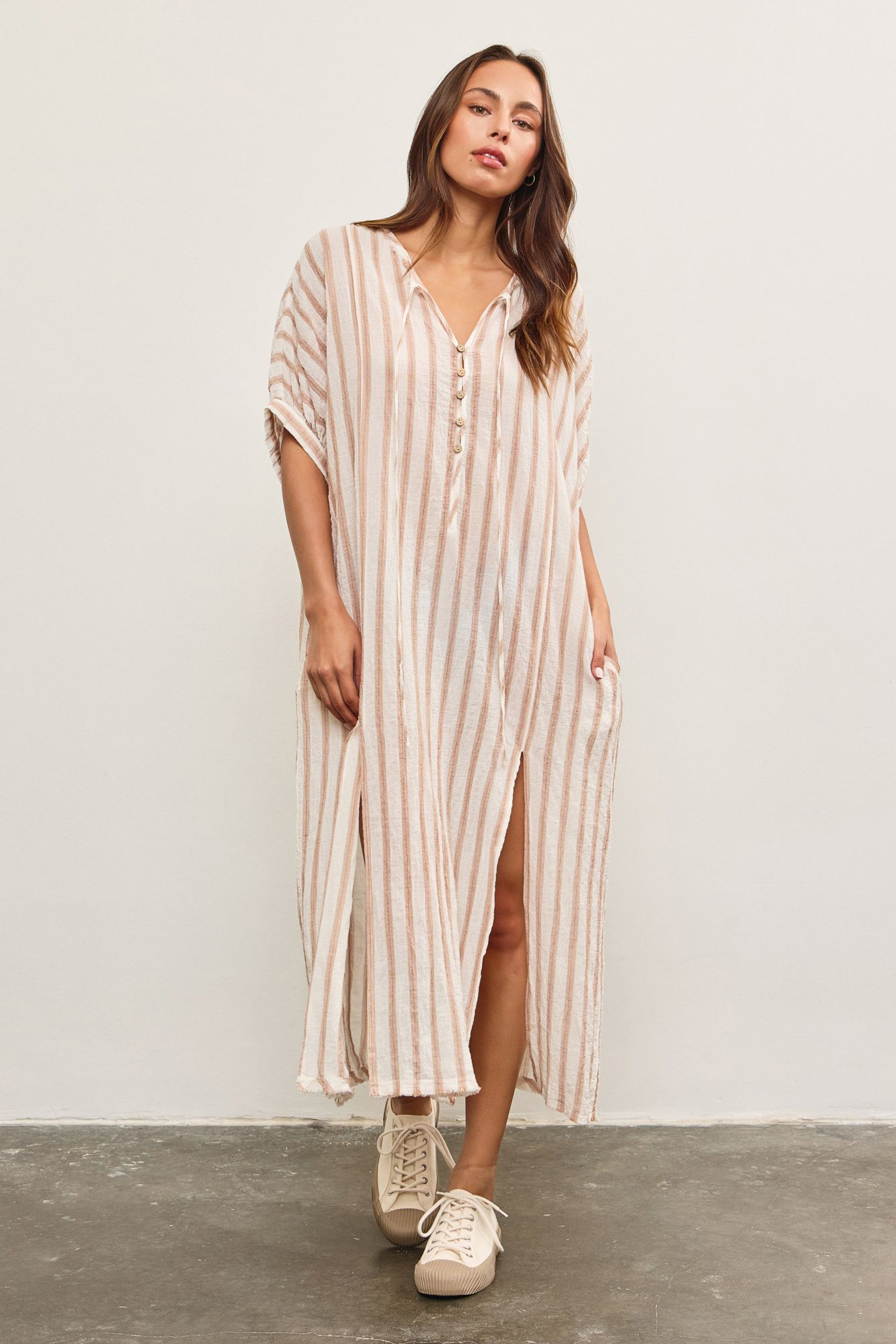 FRONT BUTTON TUNIC DRESS