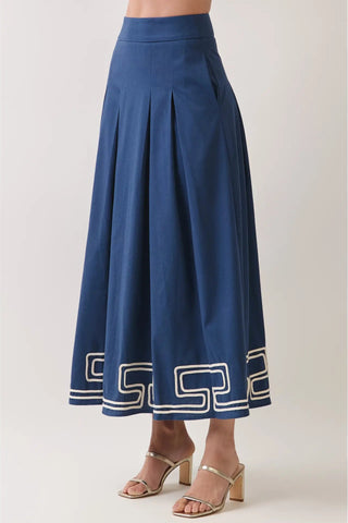 RIVIERA EMBROIDERED MAXI SKIRT
