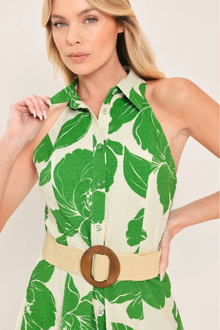 THE EMERALD BLOOM MIDI DRESS