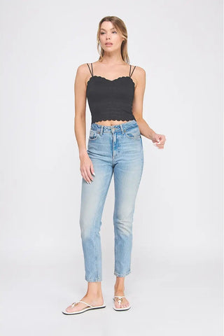 HAILEY BRALETTE STRIPED SCALLOP EDGE
