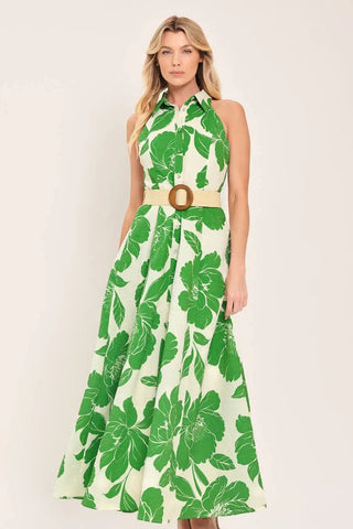 THE EMERALD BLOOM MIDI DRESS