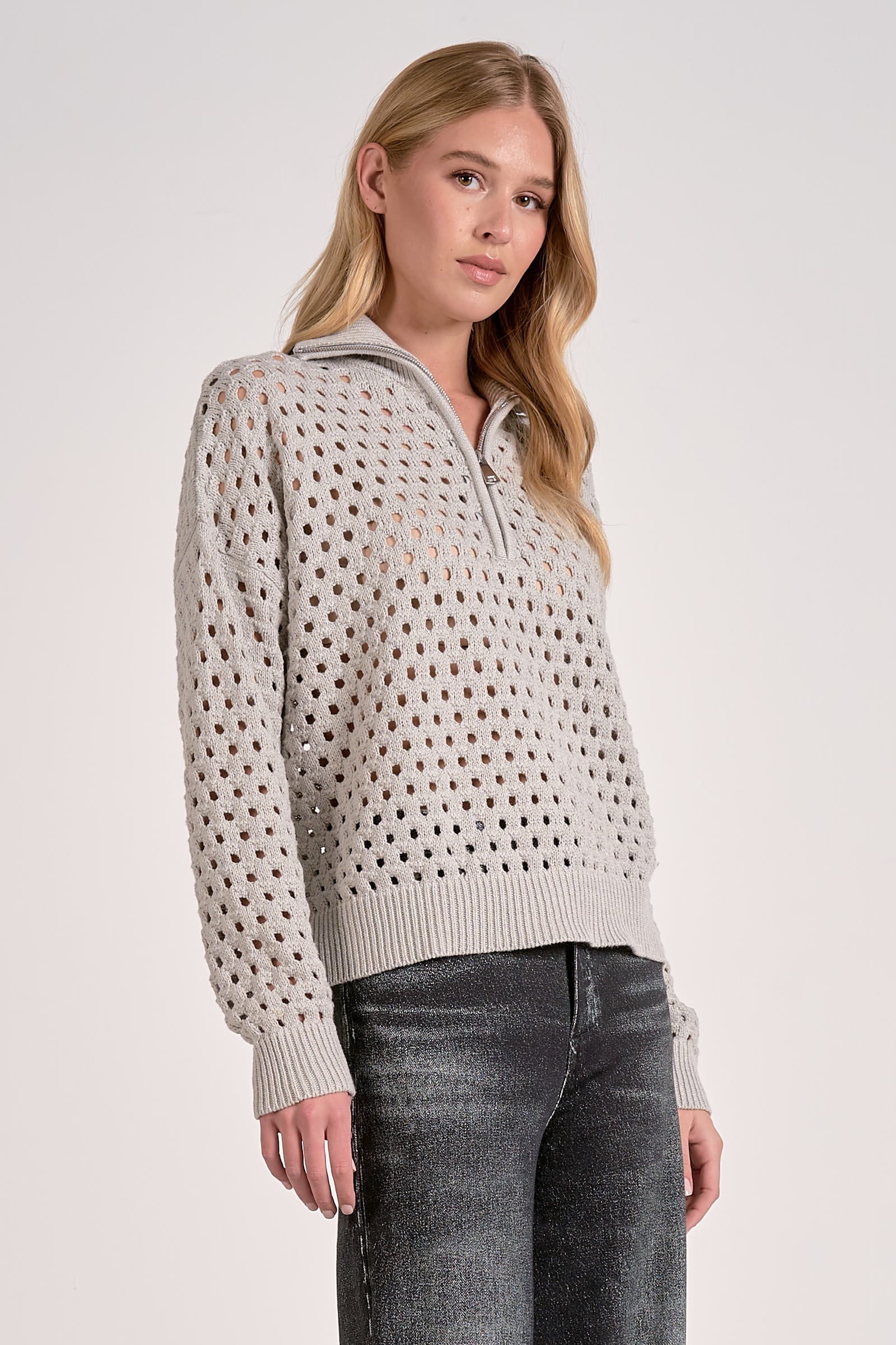 SWEATER 1/2 ZIP OPEN