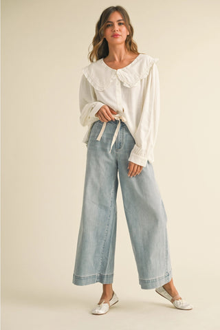 BELLA PANTS WIDE LEG DRAWSTRING JEANS