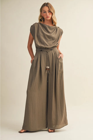 RELAXED SLUB SLEEVELESS JUMPSUIT